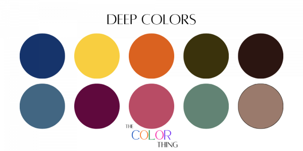 Deep color palette season with ten best clothing colors for women