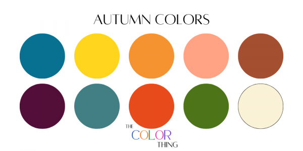 Autumn color palette season with ten best clothing colors for women