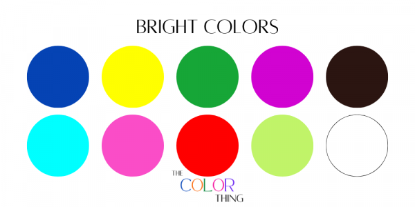 Bright color palette season with ten best clothing colors for women
