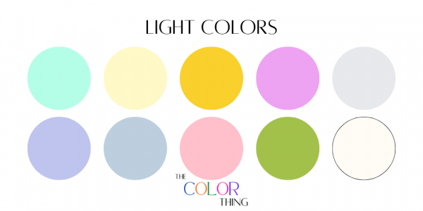 Light color palette season with ten best clothing colors for women