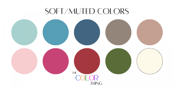 Soft, muted color palette season with ten best clothing colors for women