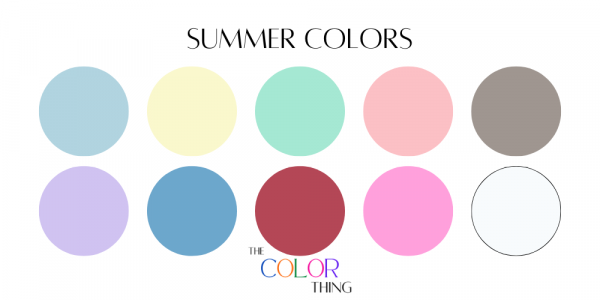 Summer color palette season with ten best clothing colors for women