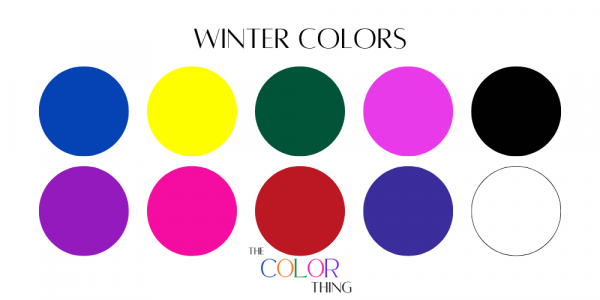 Winter color palette season with ten best clothing colors for women